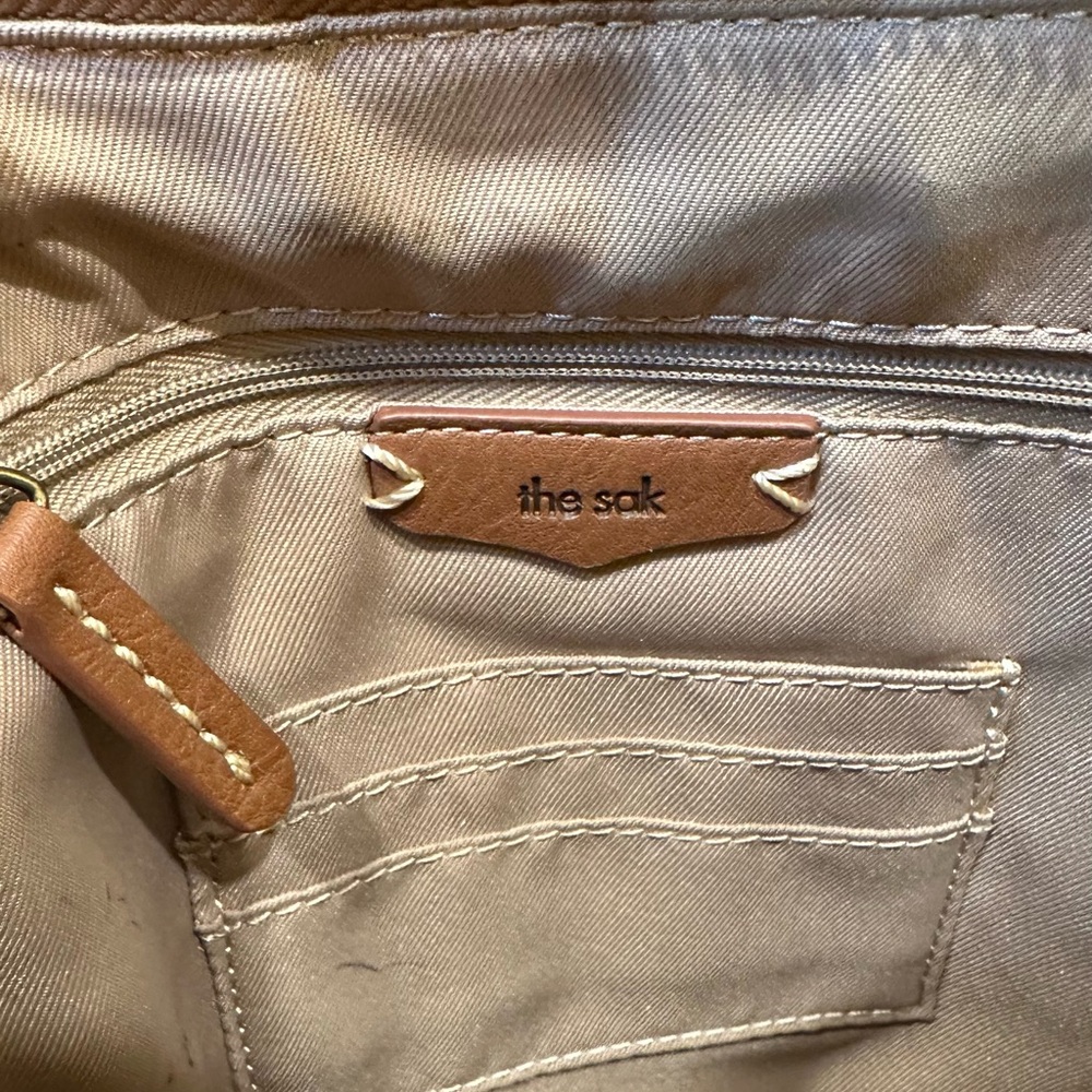🌟HP🌟The Sak Loyola Tan Leather Mini Convertible Backpack Tobacco Floral - Picture 9 of 16